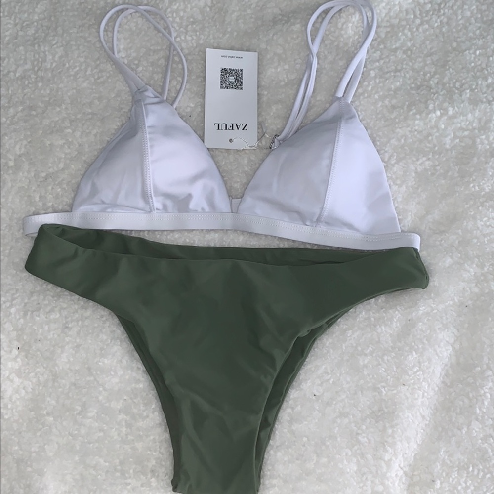 White and green bikini